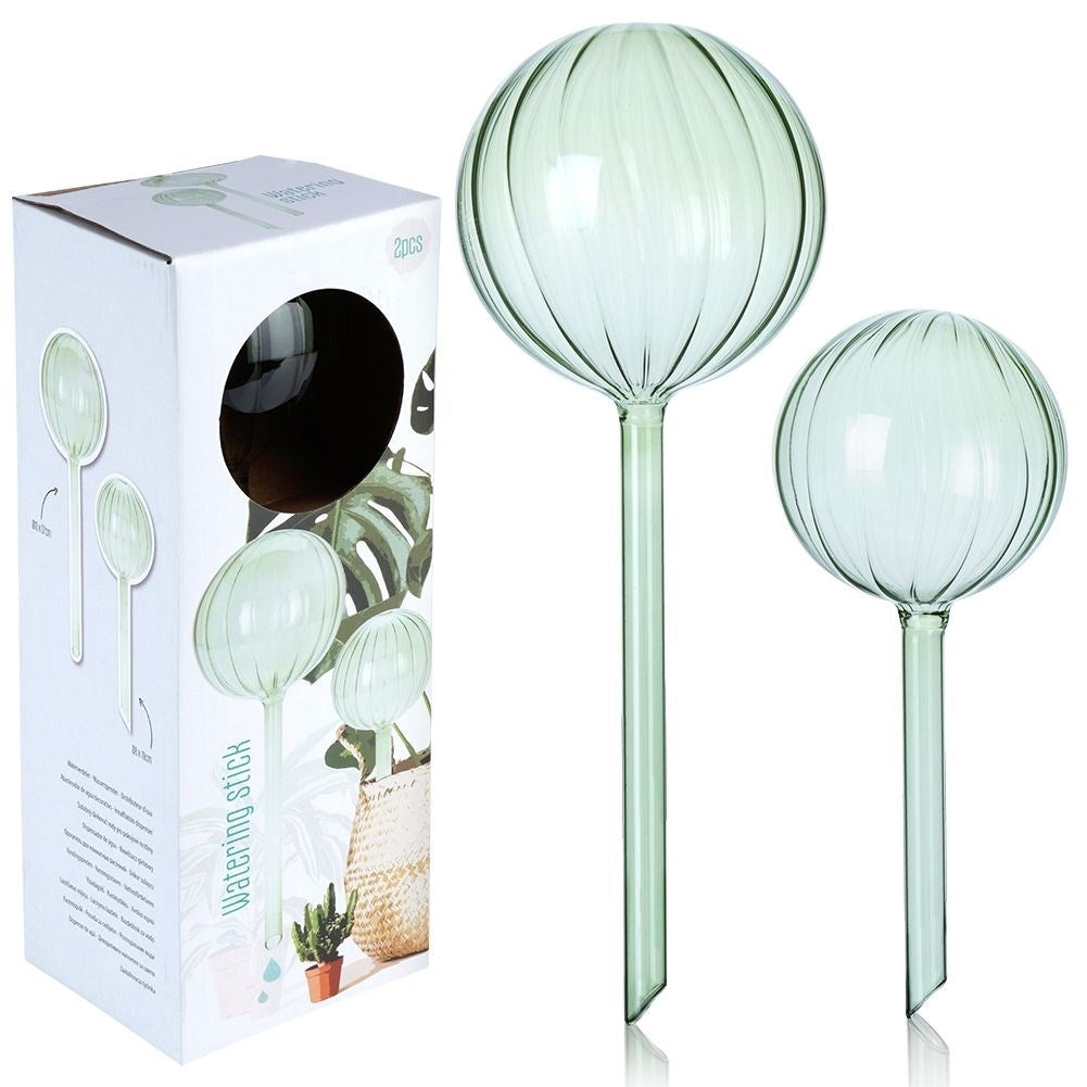 Watering balls in green glass - 2 sizes