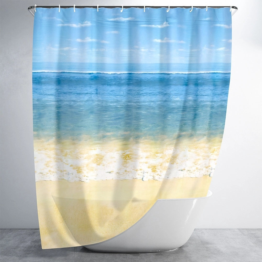 Waterproof PEVA Shower Curtain with Hooks, 180x180 cm