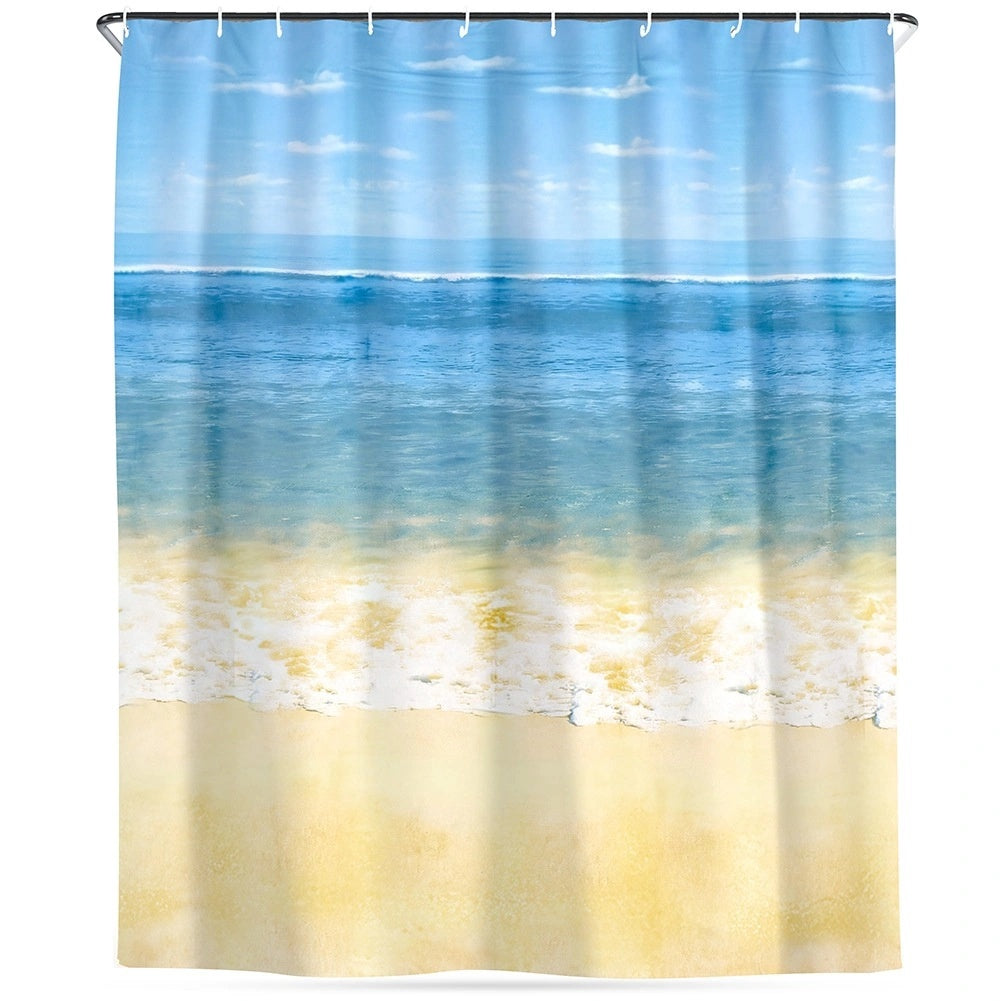 Waterproof PEVA Shower Curtain with Hooks, 180x180 cm