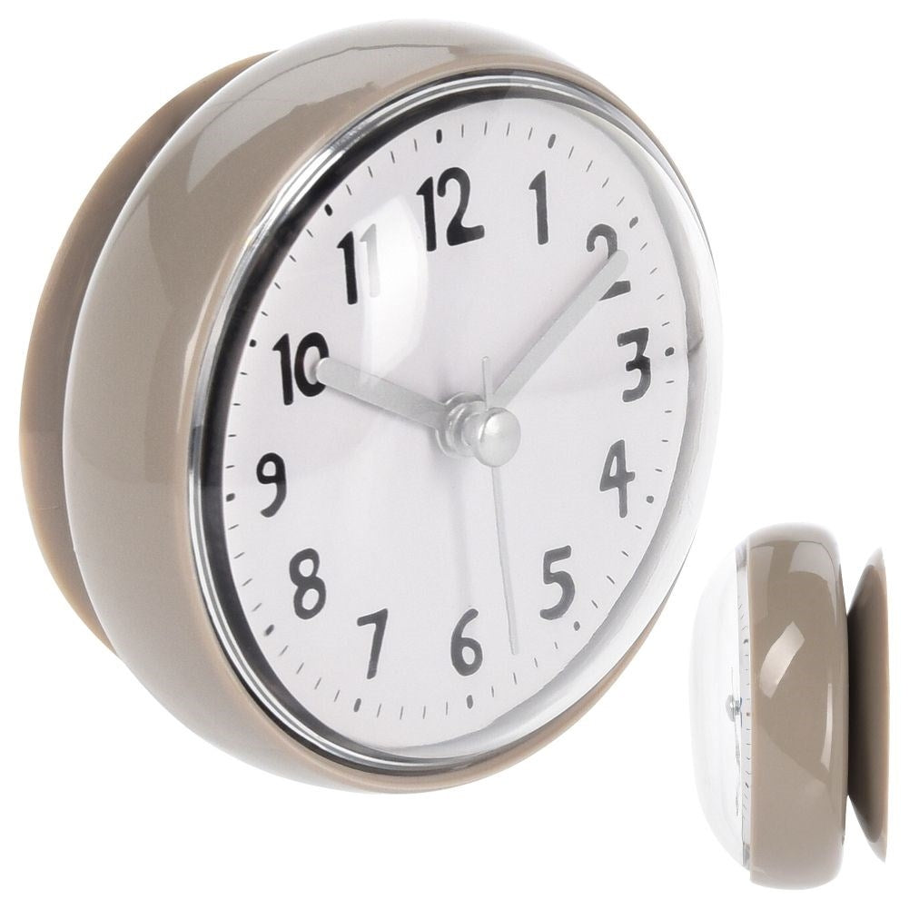 Waterproof clock with suction cup for shower, 7.5 cm diameter