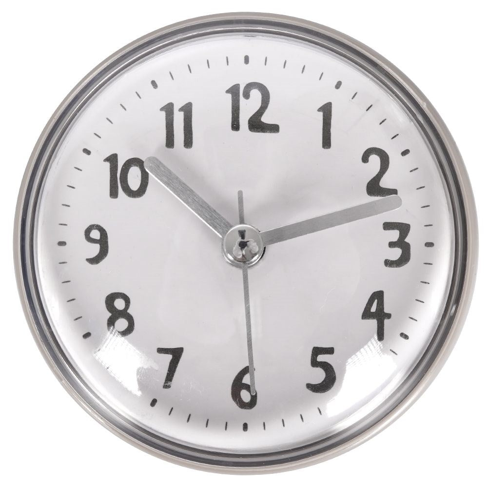 Waterproof clock with suction cup for shower, 7.5 cm diameter