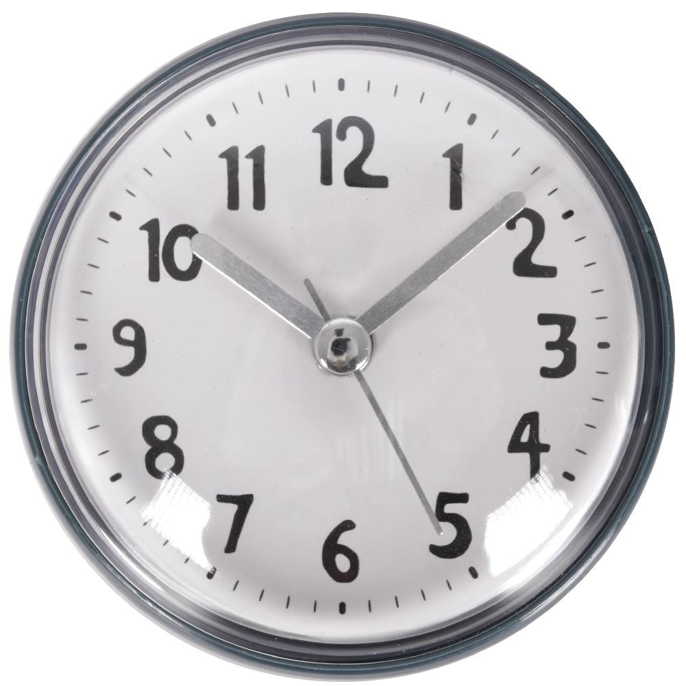 Waterproof clock with suction cup, perfect for showers and tiles