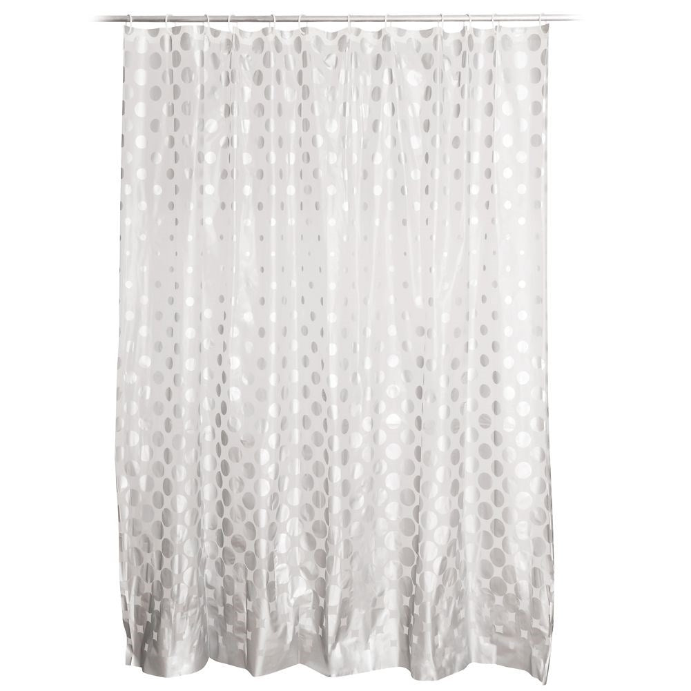 Waterproof shower curtain with 12 hooks, durable material