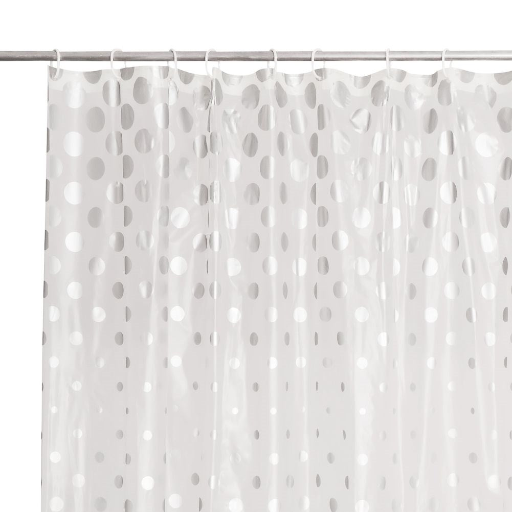 Waterproof shower curtain with 12 hooks, durable material