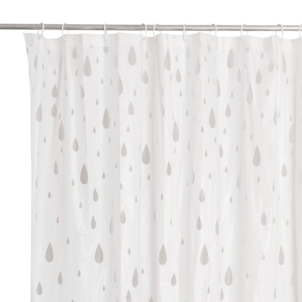 Waterproof shower curtain with 12 hooks, durable material