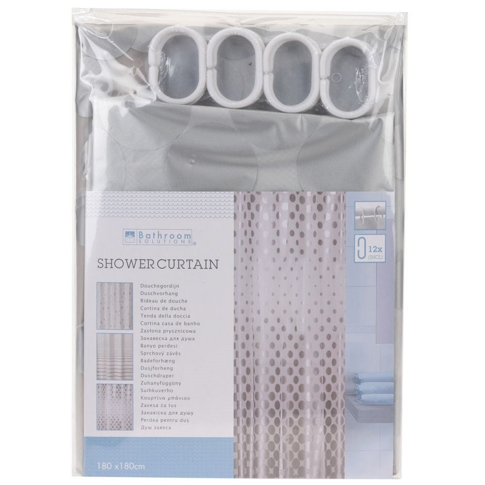 Waterproof shower curtain with 12 hooks, durable material