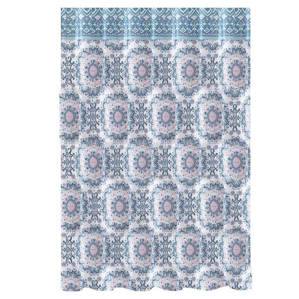 Waterproof shower curtain with 12 hooks for privacy
