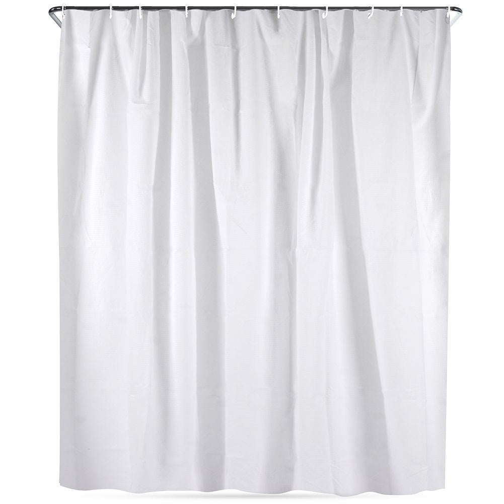 Waterproof shower curtain with 12 hooks for private showering