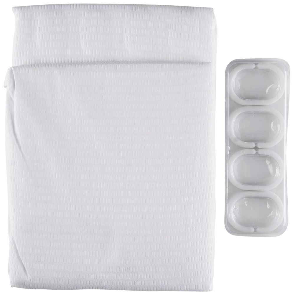 Waterproof shower curtain with 12 hooks for private showering