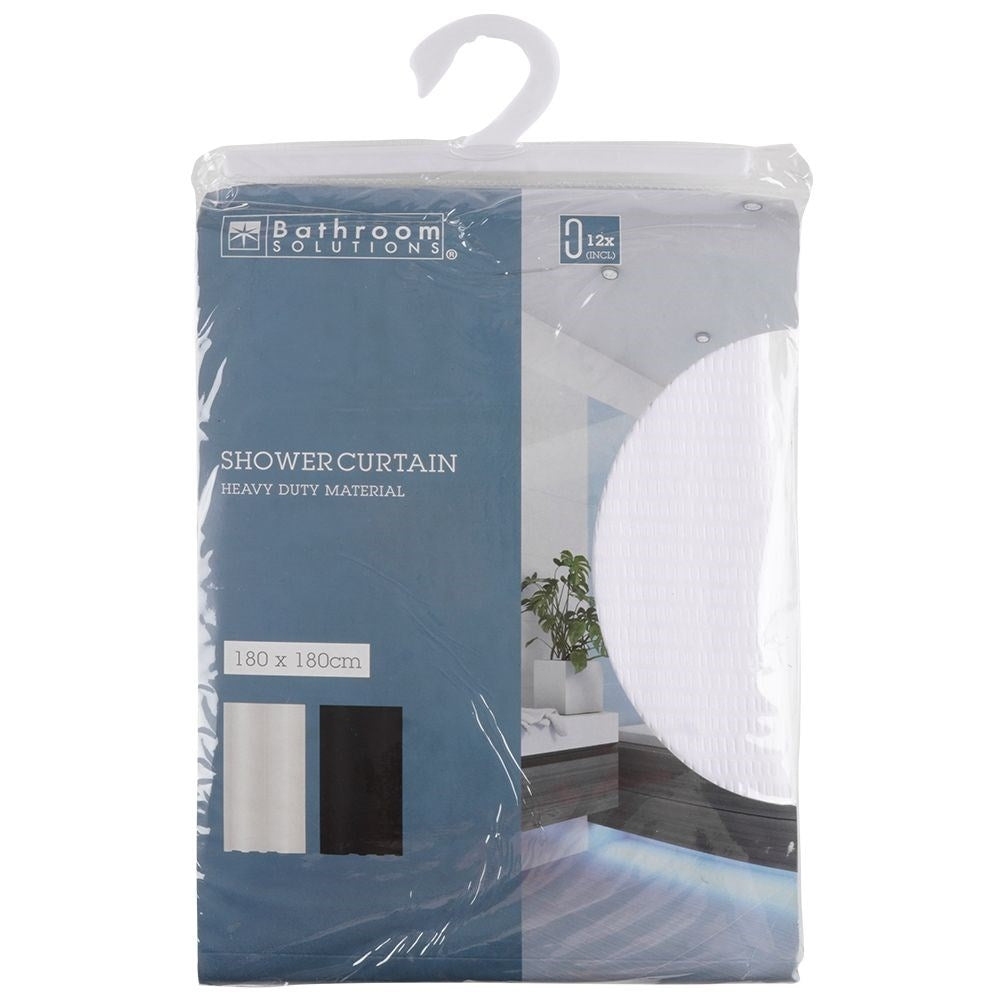 Waterproof shower curtain with 12 hooks for private showering