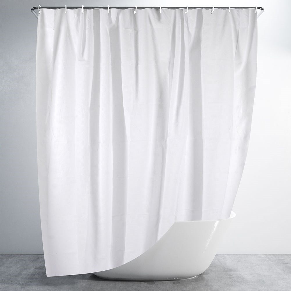 Waterproof shower curtain with 12 hooks for private showering