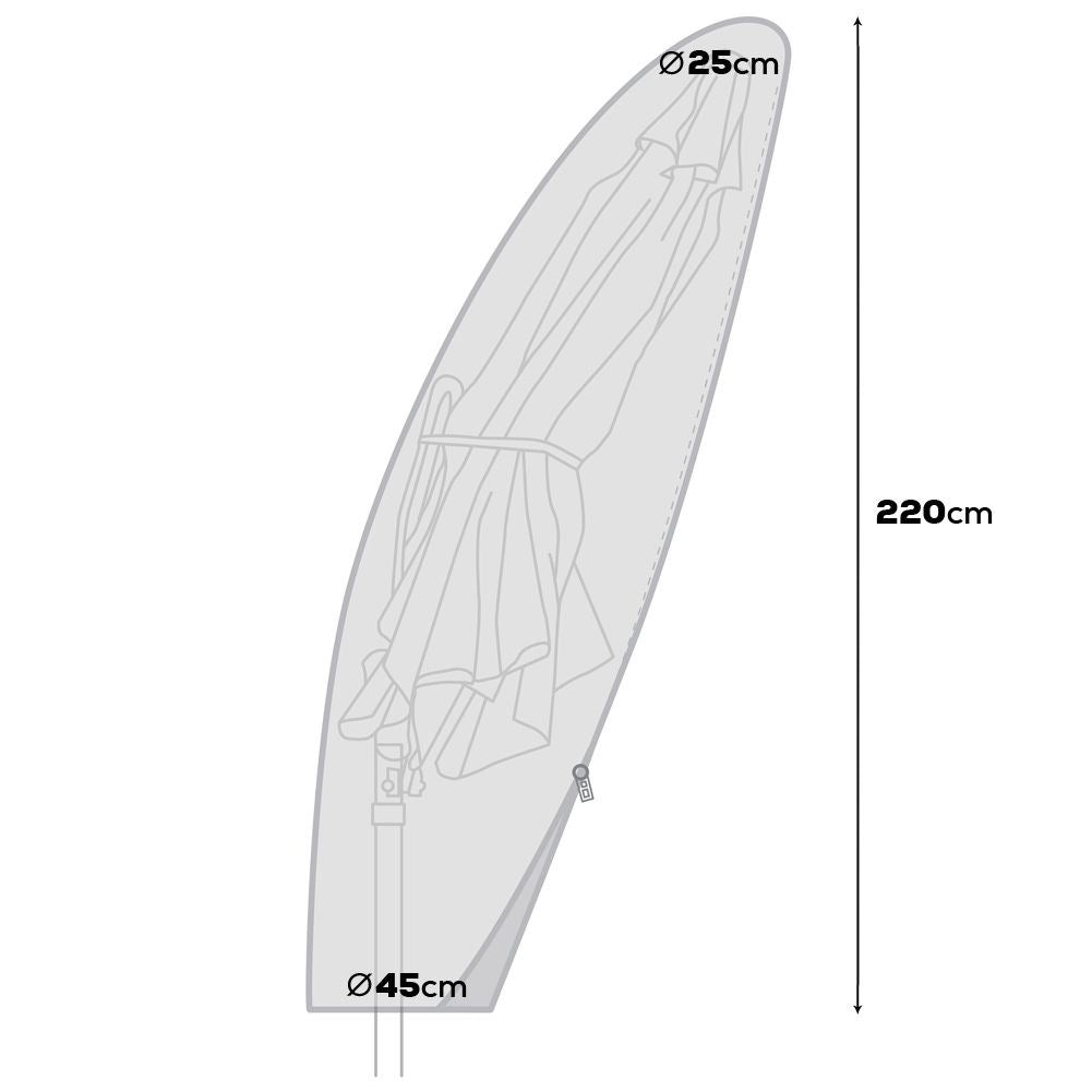 Water resistant parasol cover for all weather conditions