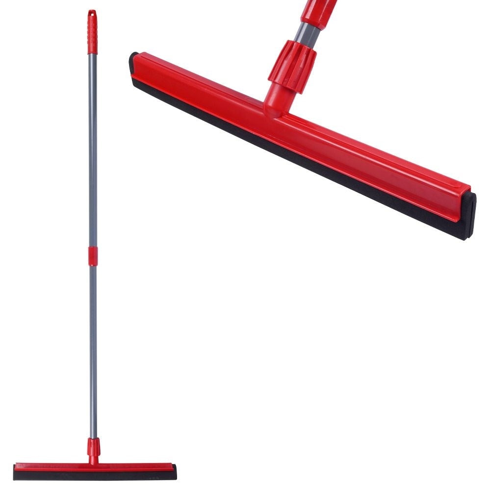 Water scraper with telescopic handle for floors