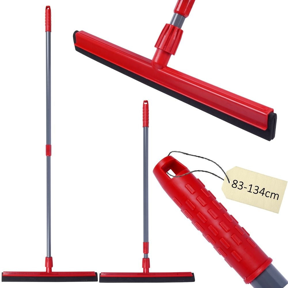 Water scraper with telescopic handle for floors