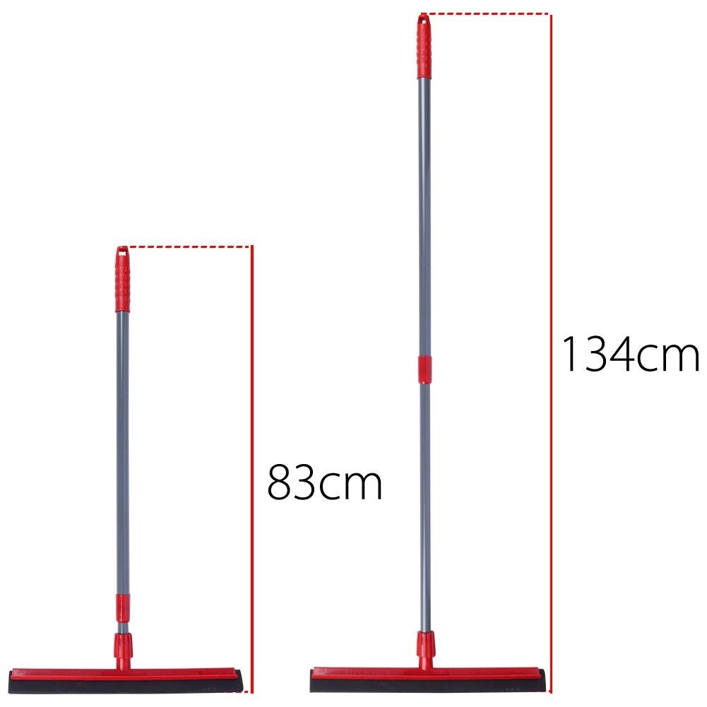 Water scraper with telescopic handle for floors