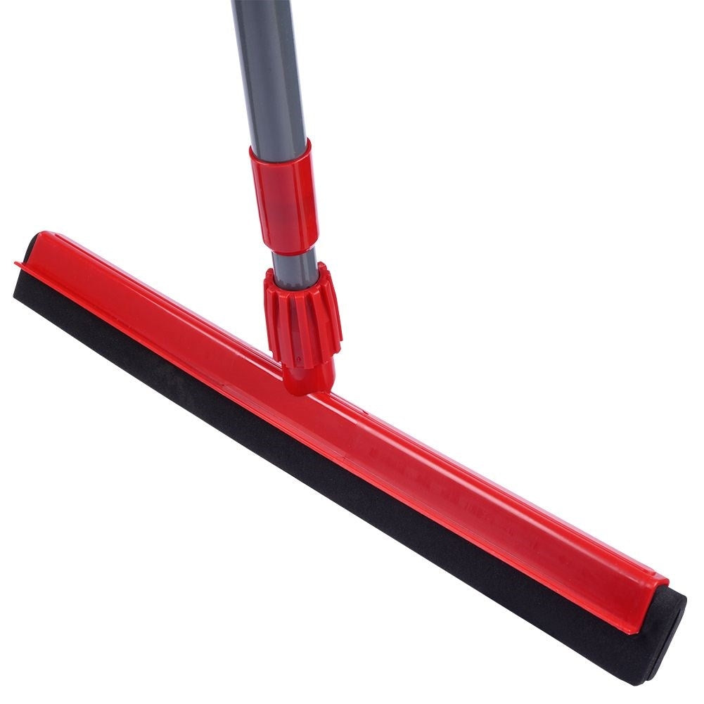Water scraper with telescopic handle for floors