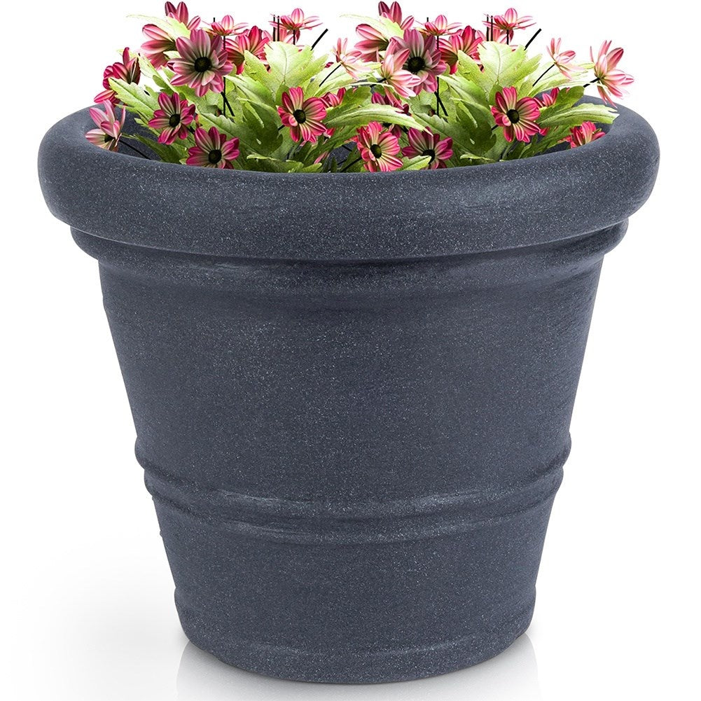 Weatherproof Flower Pot in Graphite Color for Garden & Terrace