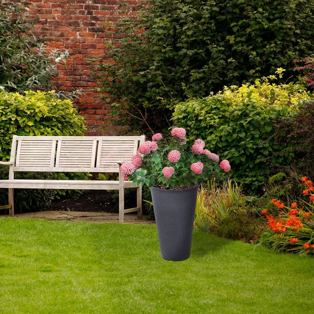 Weatherproof Flowerpot in Anthracite for Garden and Terrace
