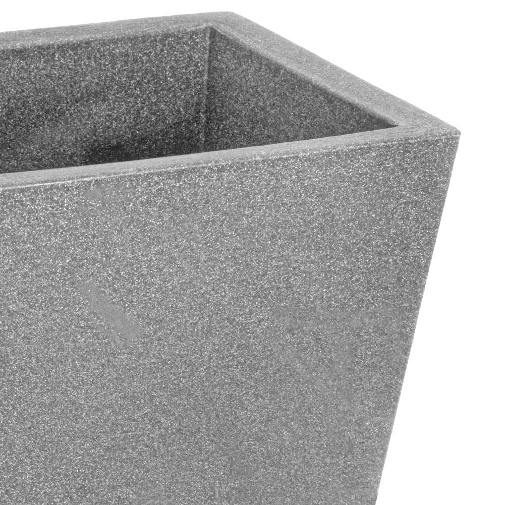 Weatherproof Flowerpot in Light Gray Stone Look, 45.5 cm High