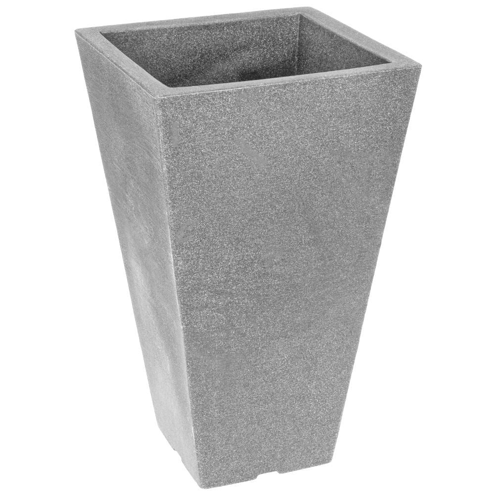 Weatherproof Flowerpot in Light Gray Stone Look, 45.5 cm High