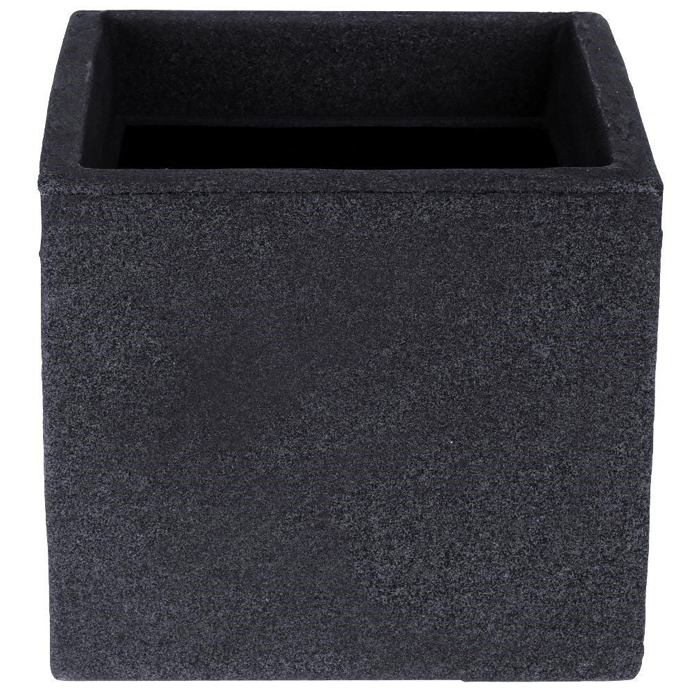 Weather-resistant flower pot in stone imitation for outdoor use