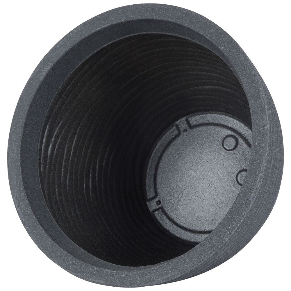 Weather-resistant graphite colored plastic flowerpot with pattern