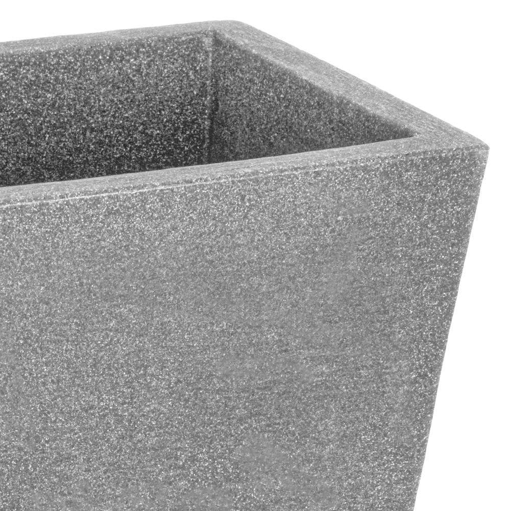 Weather-resistant light gray flower pot in stone imitation, 35 cm high