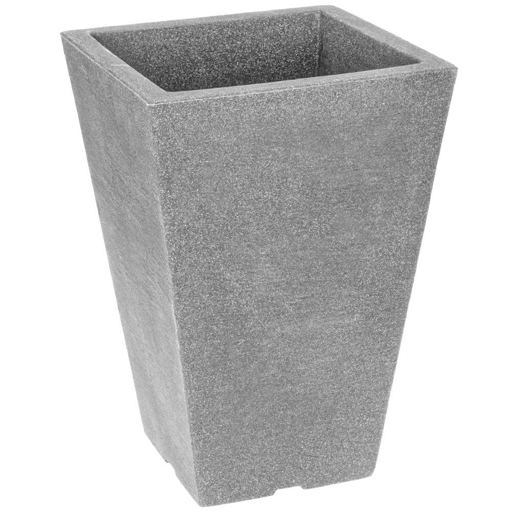 Weather-resistant light gray flower pot in stone imitation, 35 cm high
