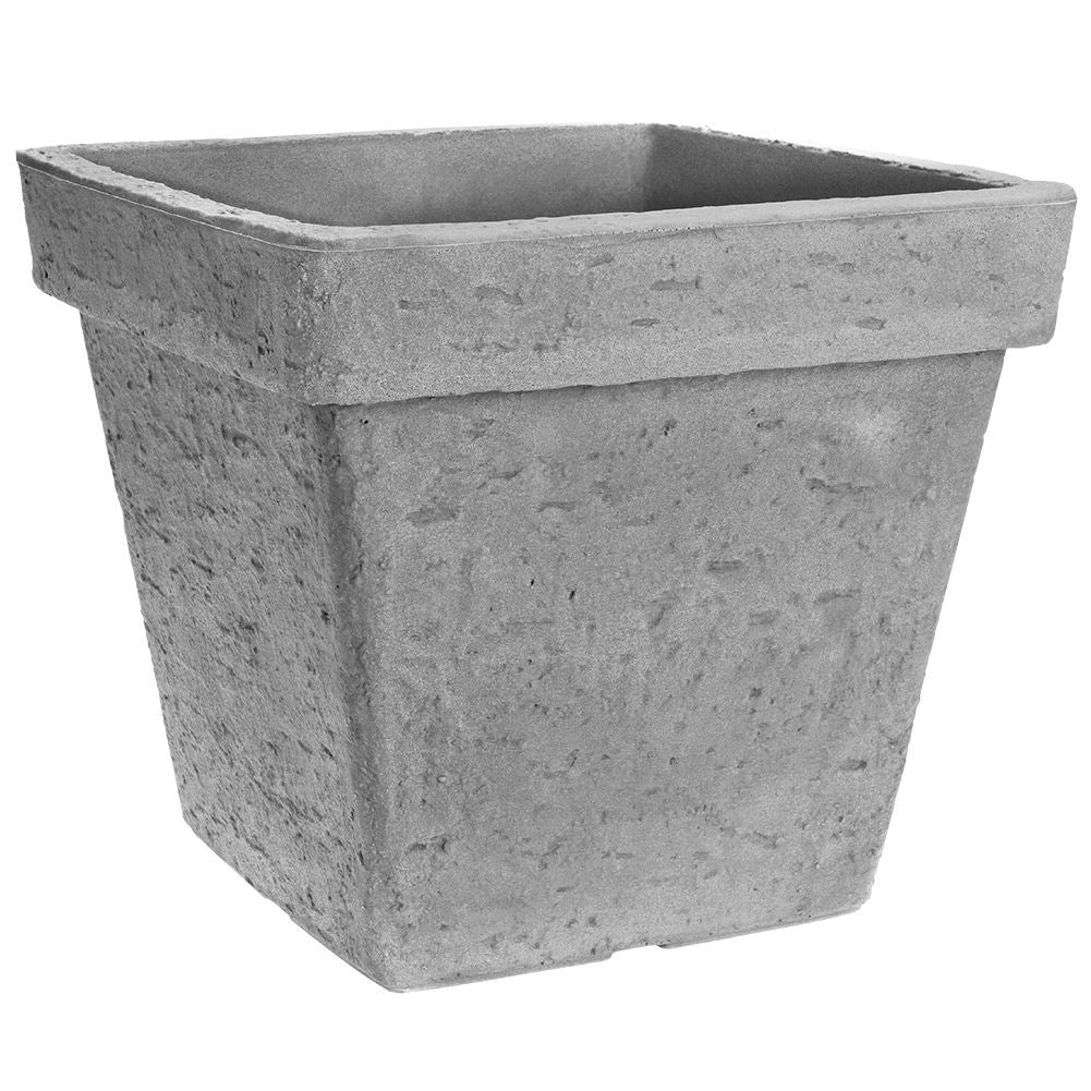 Weather-resistant light gray flower pot in stone imitation, height 35 cm
