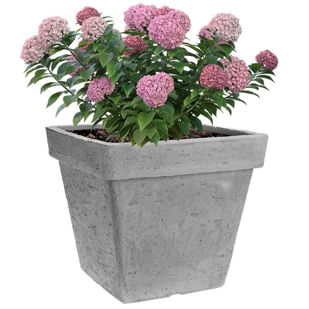 Weather-resistant light gray flower pot in stone imitation, height 35 cm