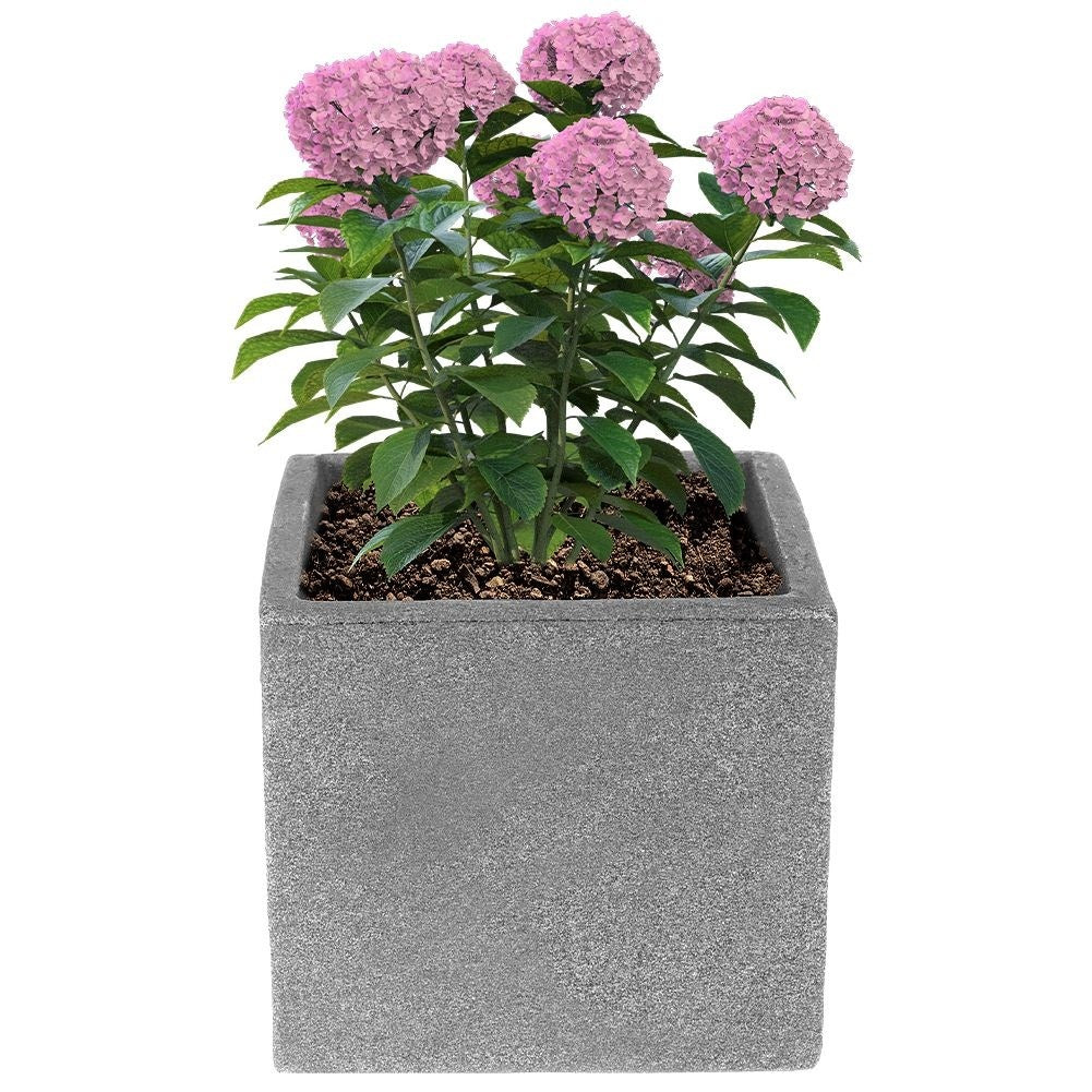 Weather-resistant light gray flower pot that imitates stone