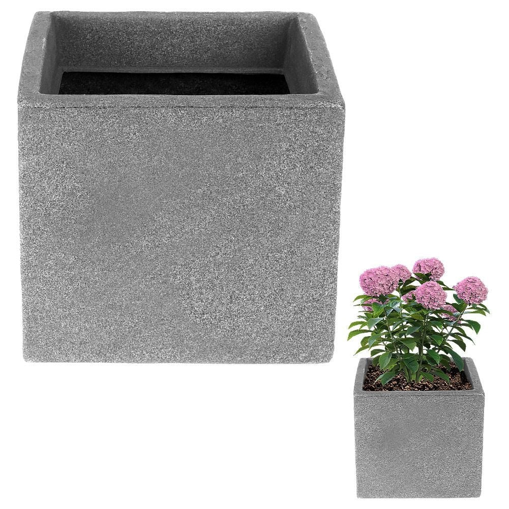 Weather-resistant light gray flower pot that imitates stone