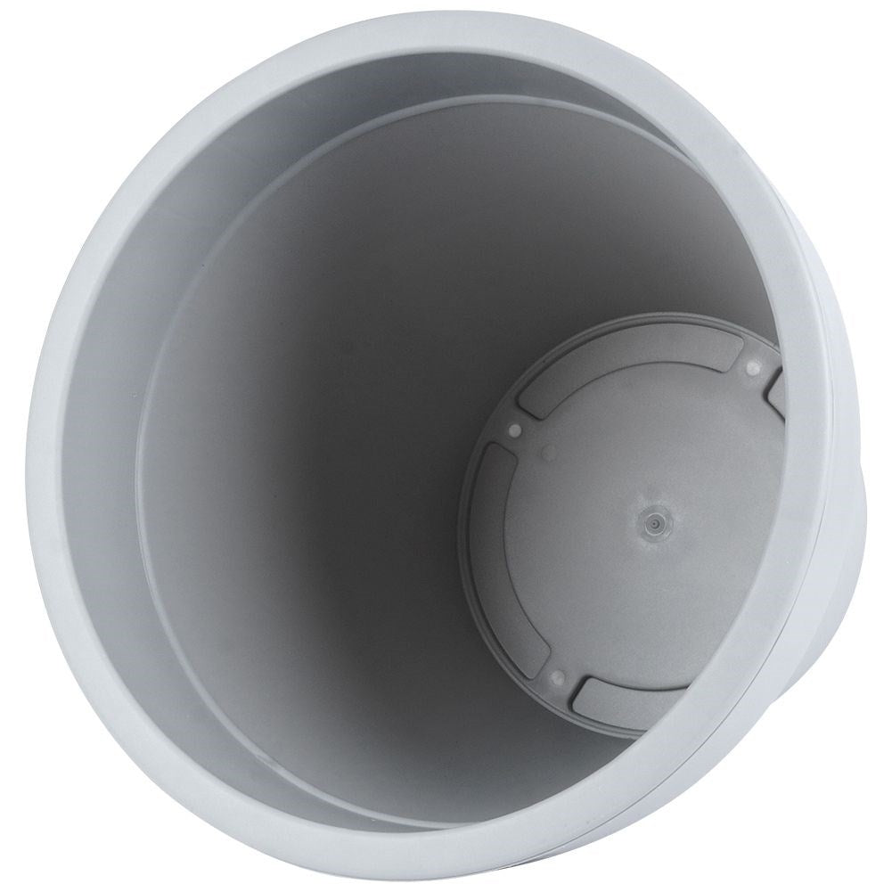 Weather-resistant light gray plastic pot for garden and terrace