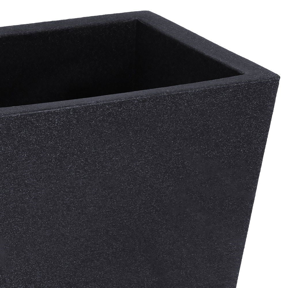 Weather-resistant plastic pot in stone imitation, anthracite, 45.5 cm
