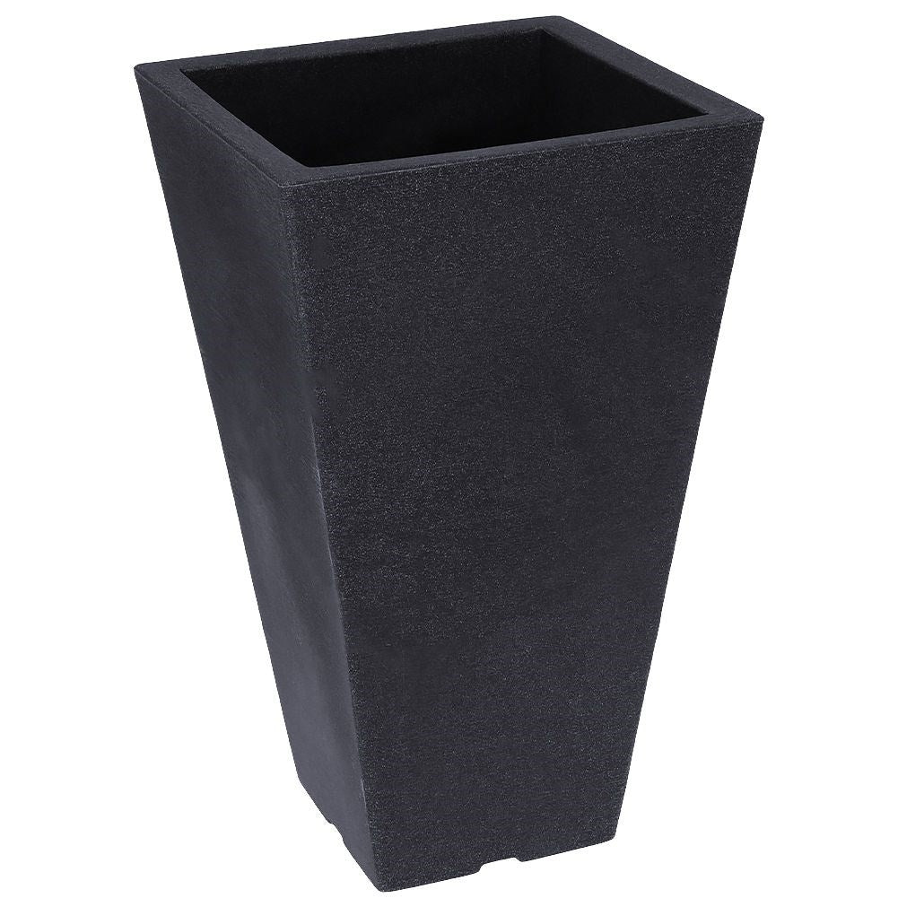 Weather-resistant plastic pot in stone imitation, anthracite, 45.5 cm
