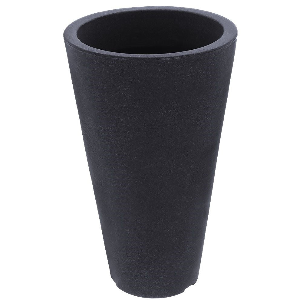 Weather-resistant pot in stone imitation, anthracite, height 45 cm