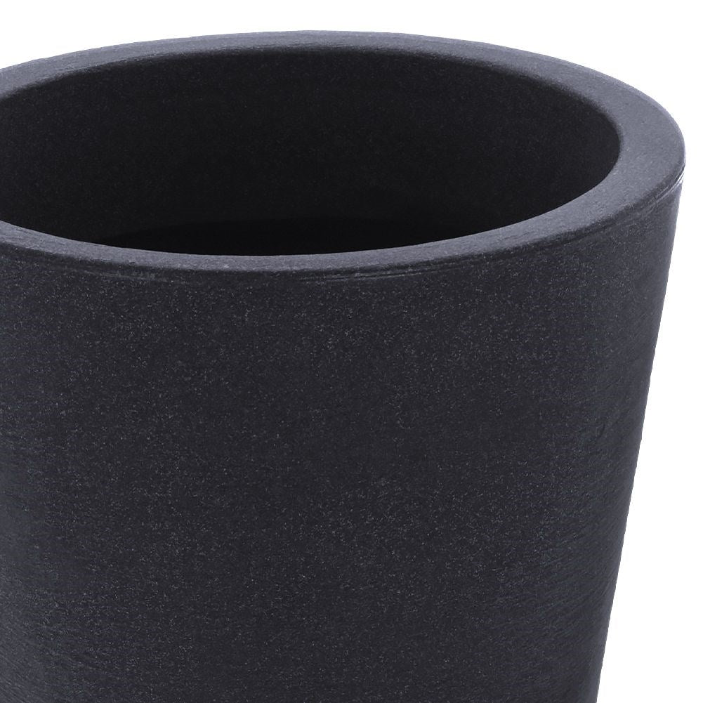 Weather-resistant pot in stone imitation, anthracite, height 45 cm