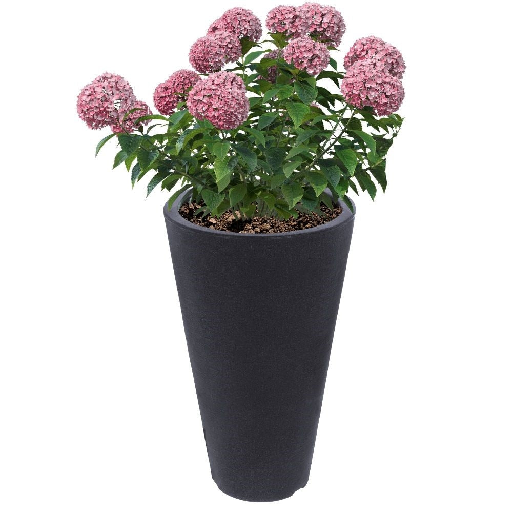 Weather-resistant pot in stone imitation, anthracite, height 45 cm