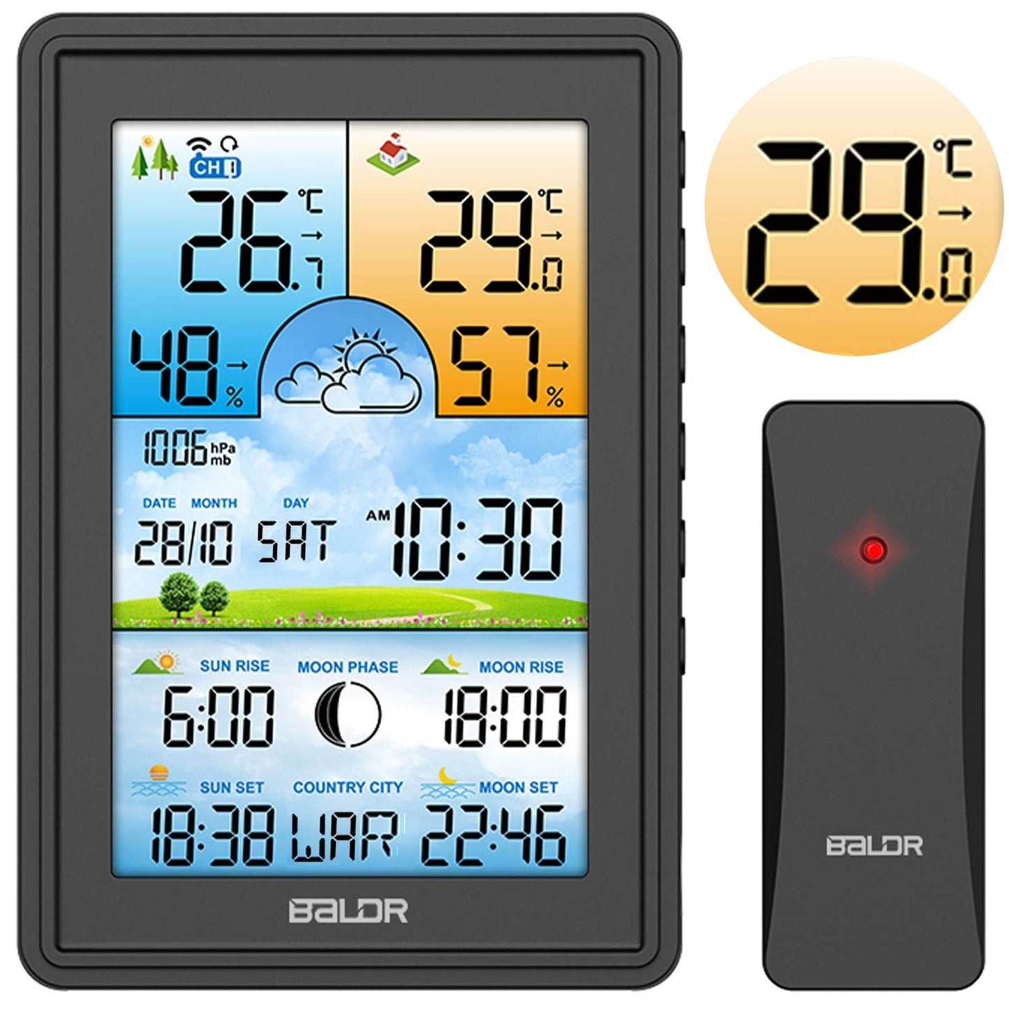 Weather station with display BD-906 black