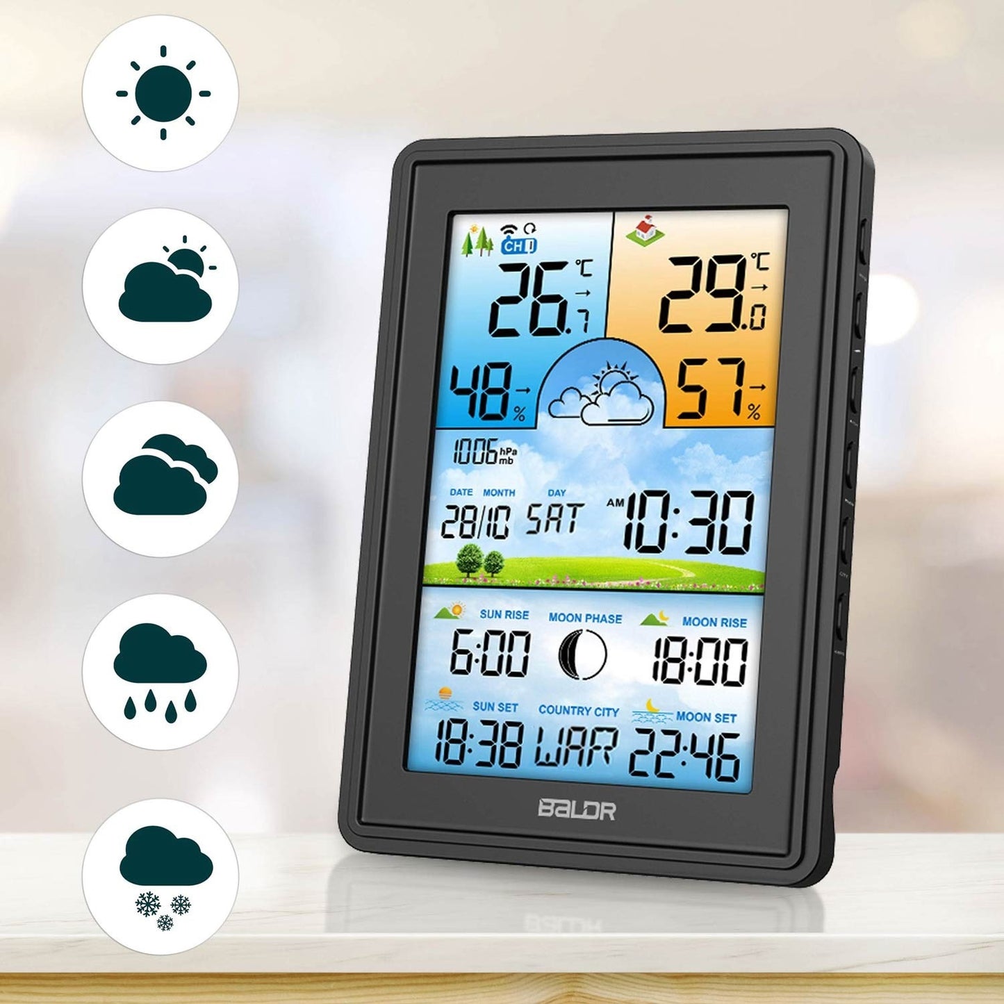 Weather station with display BD-906 black