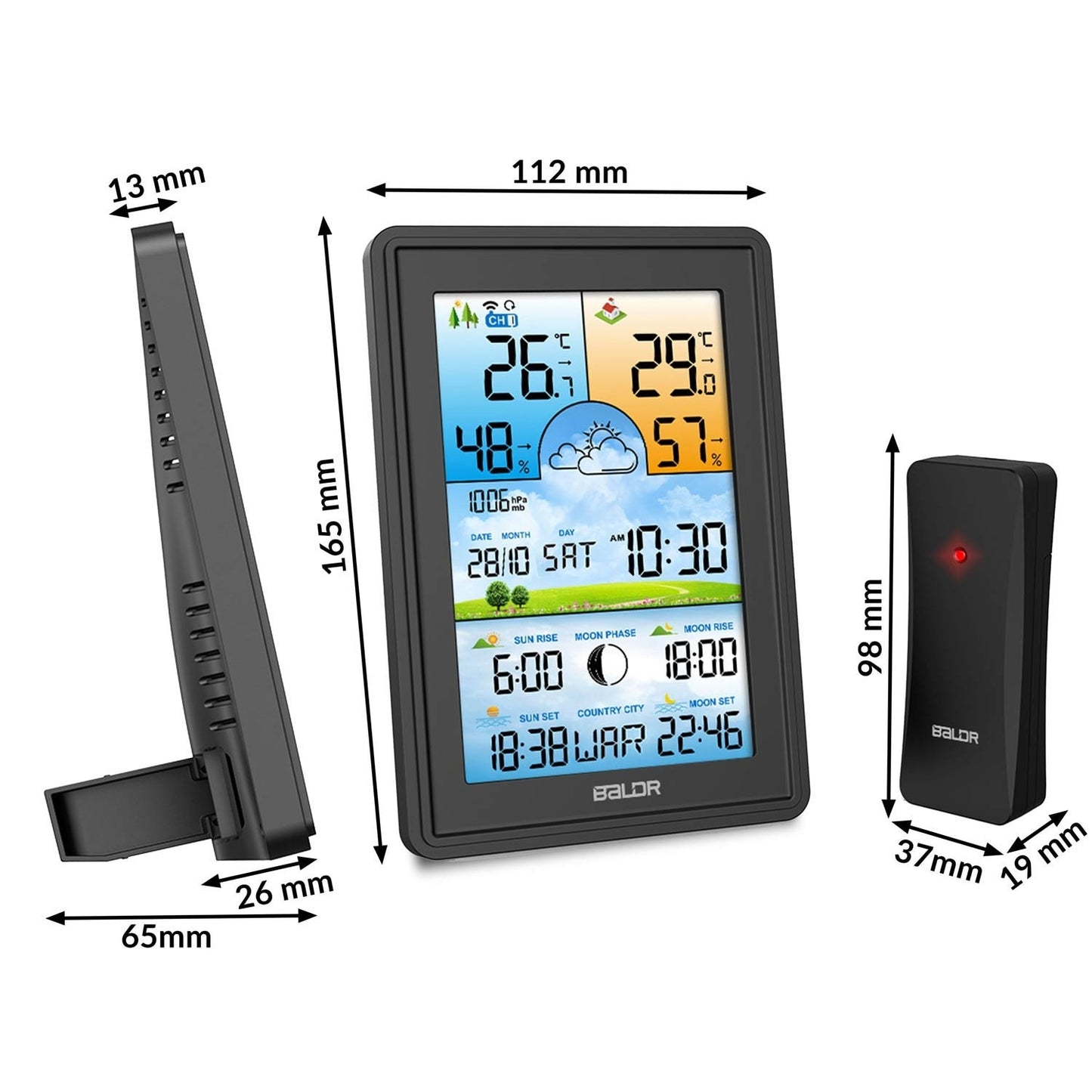 Weather station with display BD-906 black