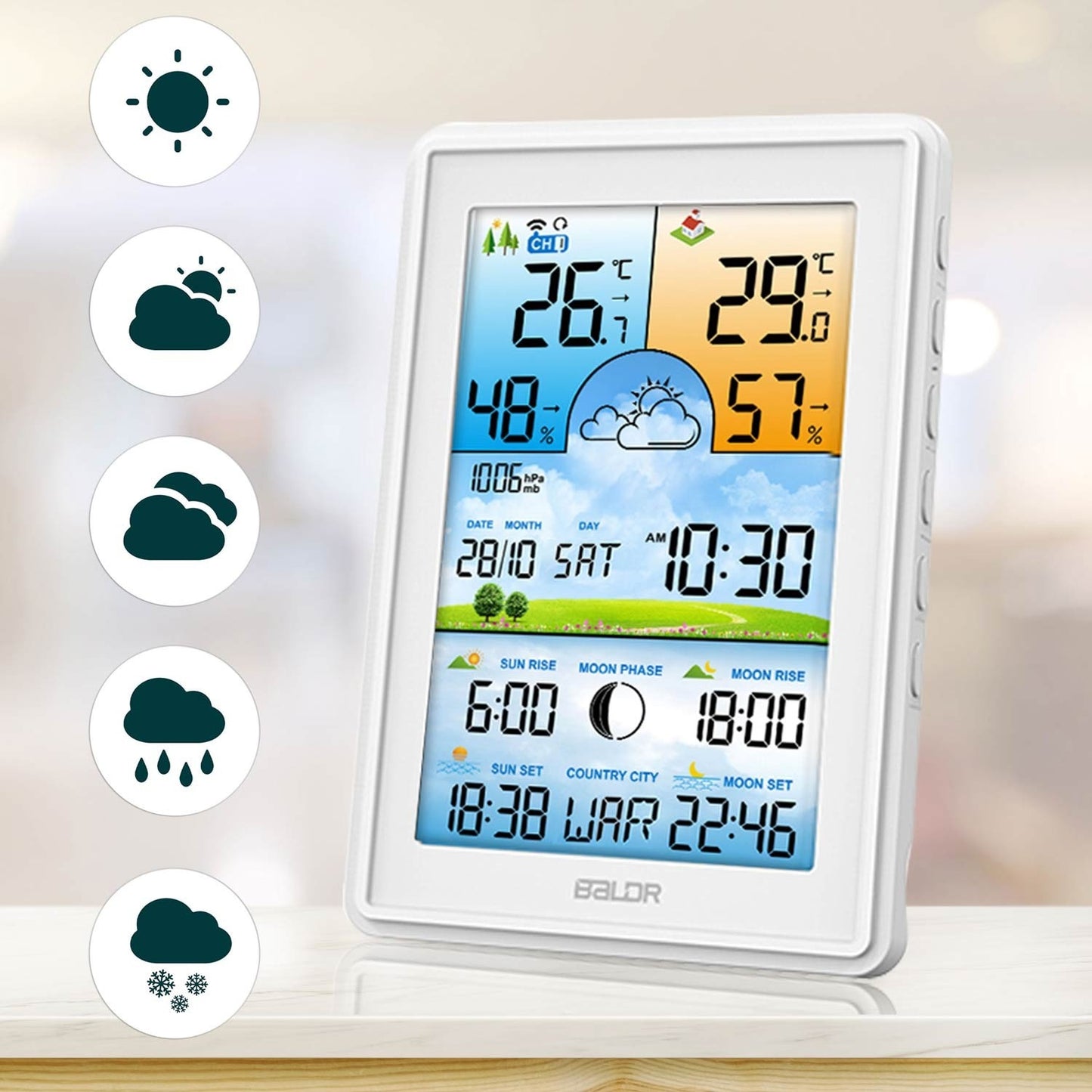 Weather station with display BD-906 white