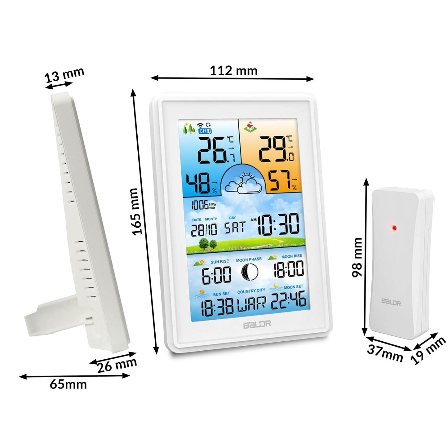 Weather station with display BD-906 white