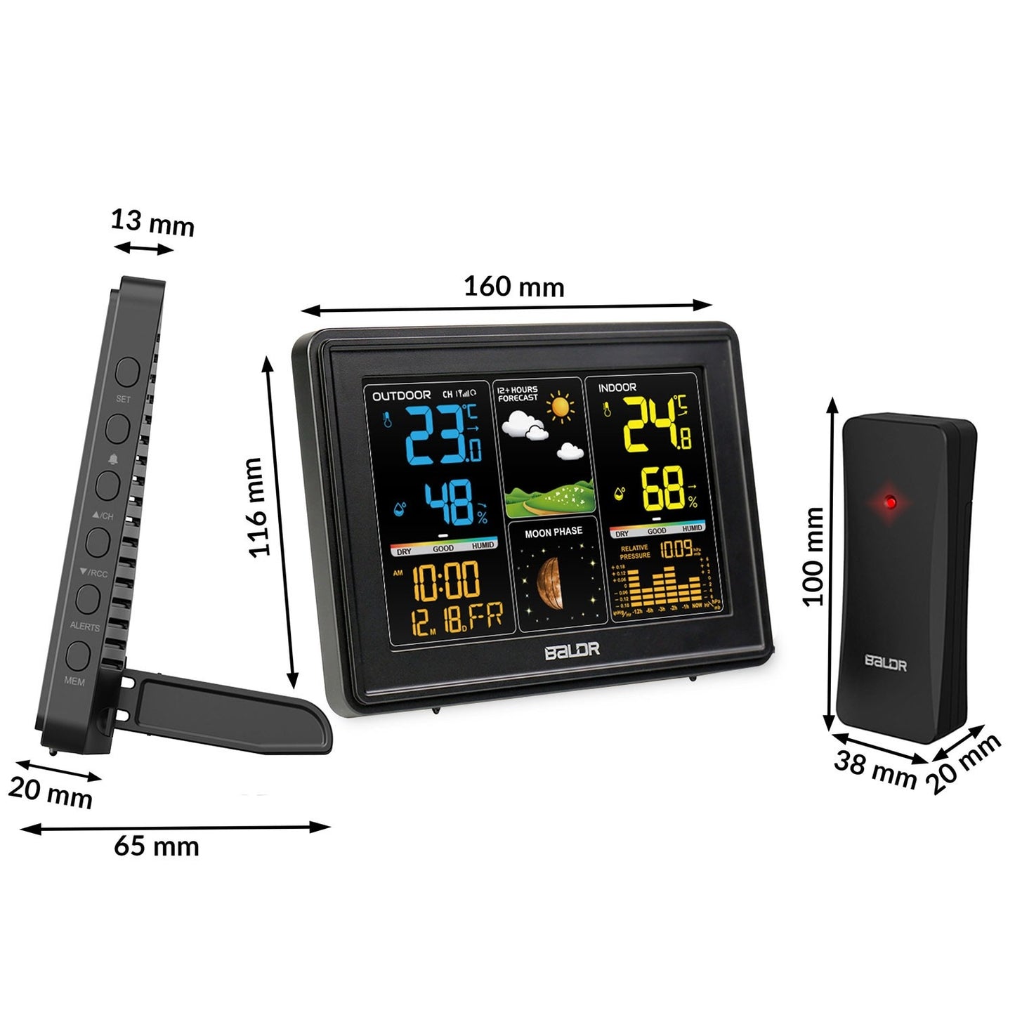 Weather station with display BD-907 black