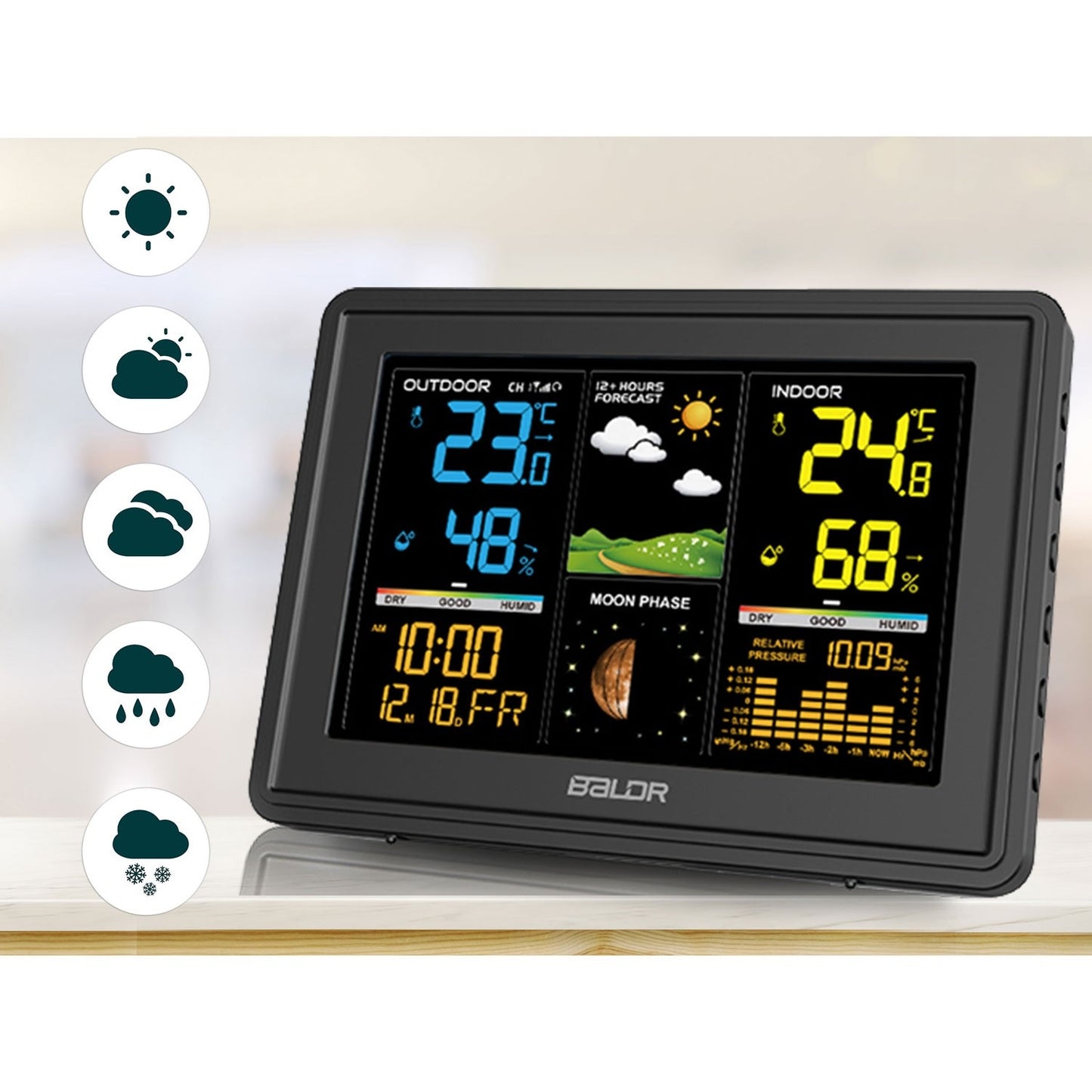 Weather station with display BD-907 black