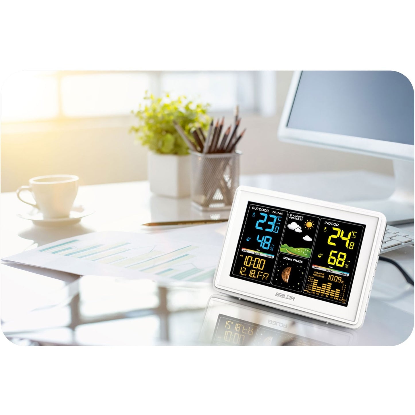 Weather station with display BD-907 white