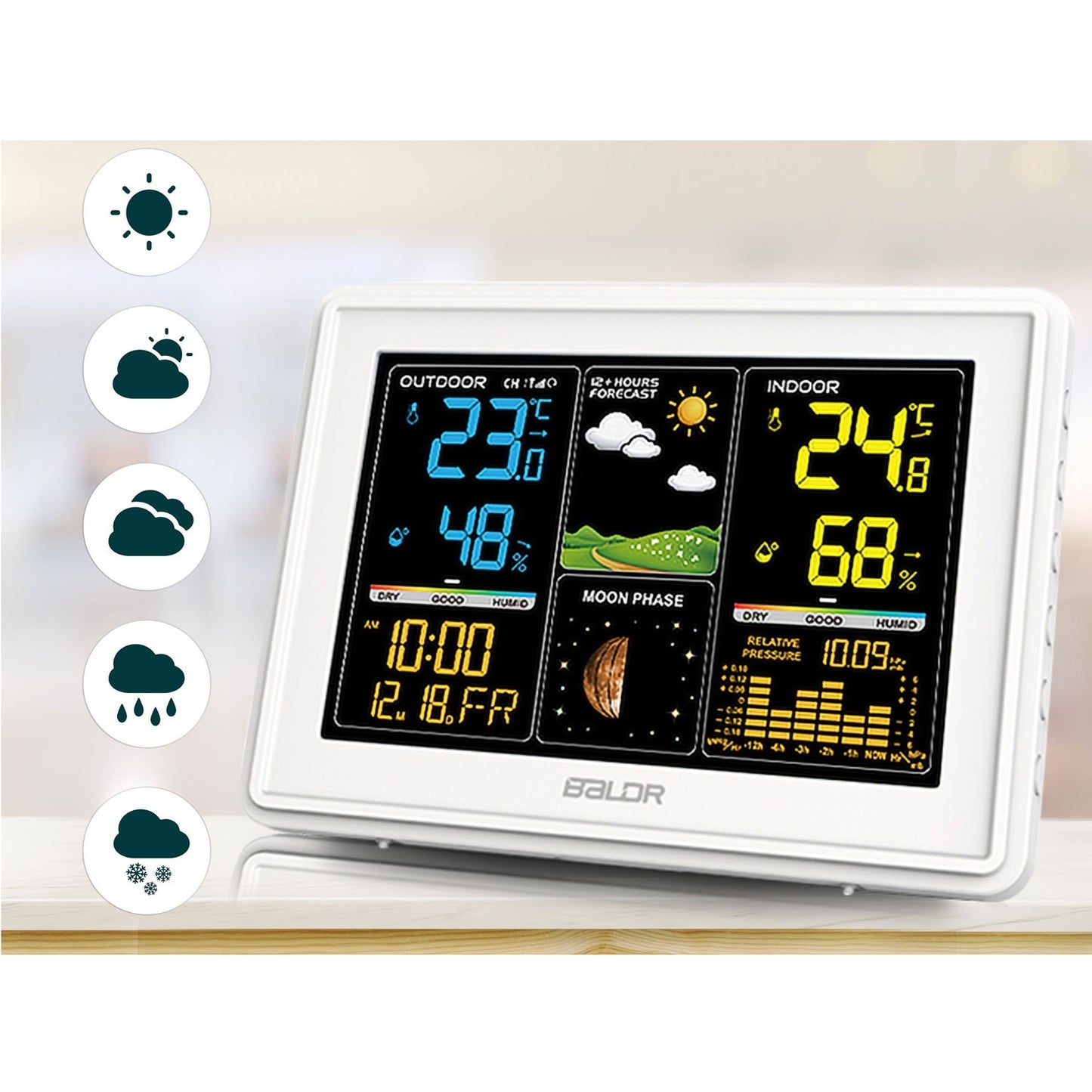 Weather station with display BD-907 white
