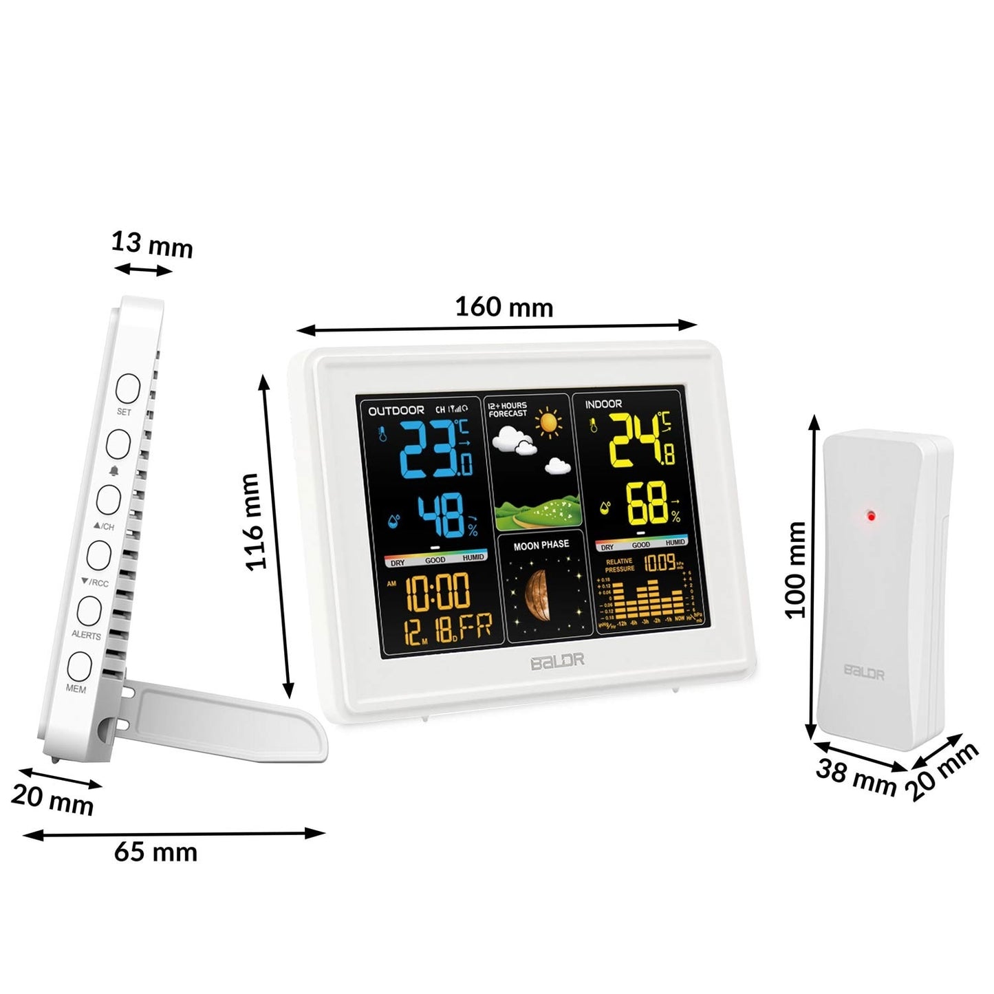Weather station with display BD-907 white