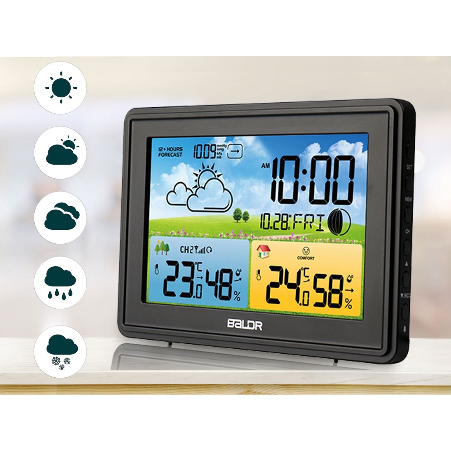 Weather station with display BD-908 black