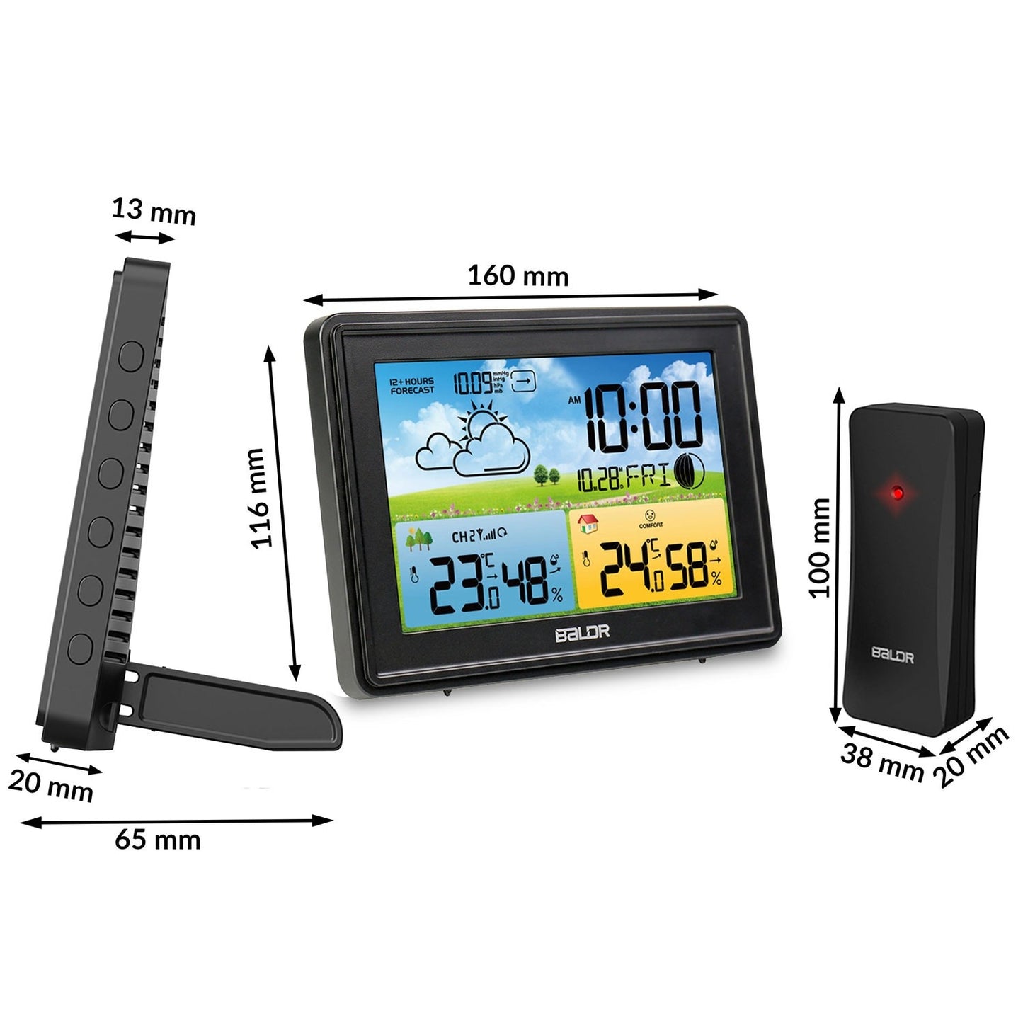Weather station with display BD-908 black